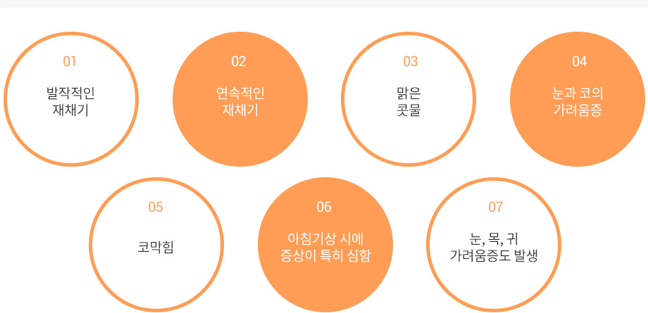 알레르기성 비염의 주요 증상